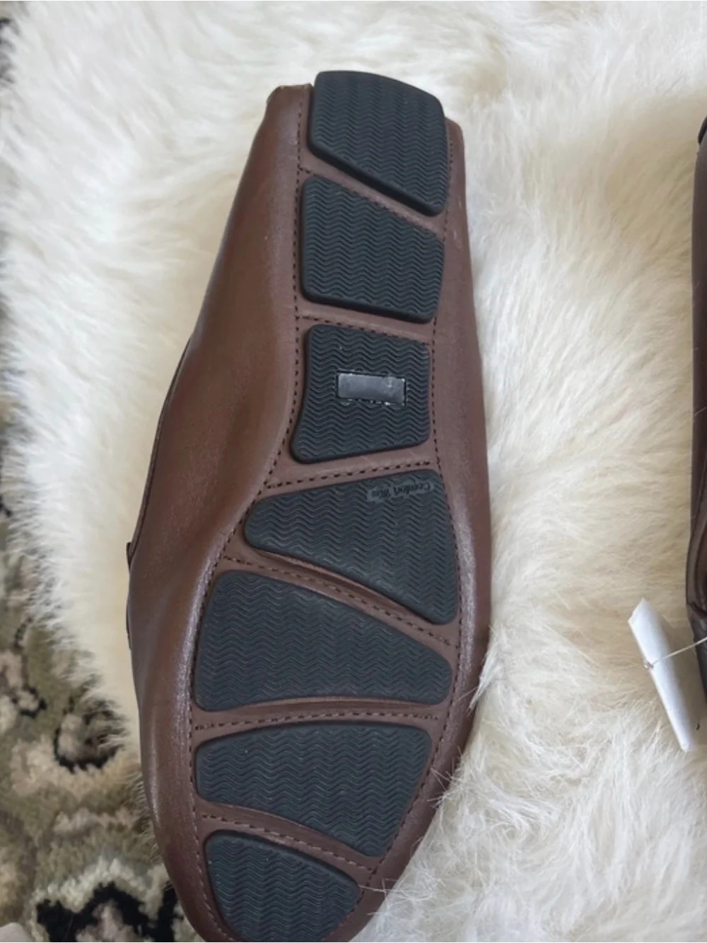 Saks Fifth Avenue Dark Brown Woven Leather Penny Loafers
